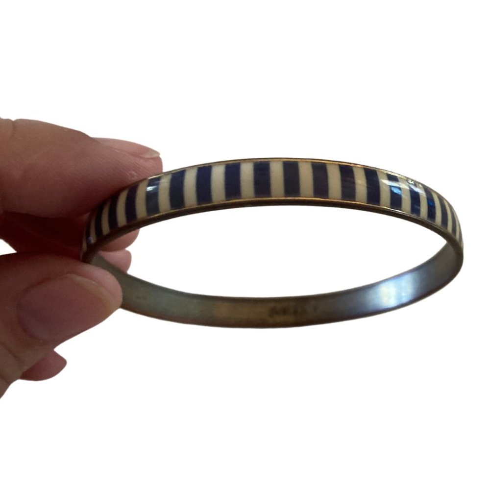 J crew nautical blue and white striped cuff bracelet